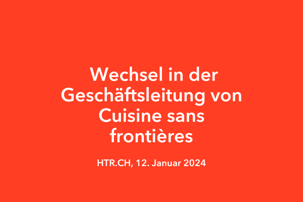 Wechsel in der Geschäftsleitung von Cuisine sans frontières