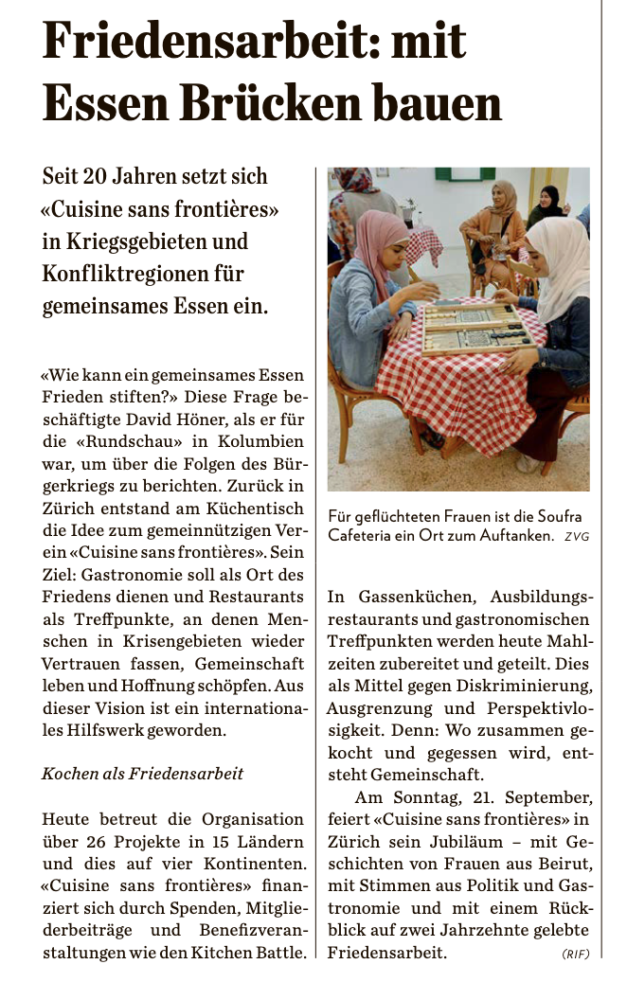 Friedensarbeit: mit Essen Brücken bauen