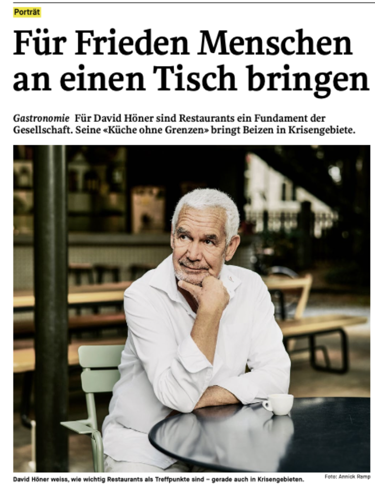 Für Frieden Menschen an einen Tisch bringen