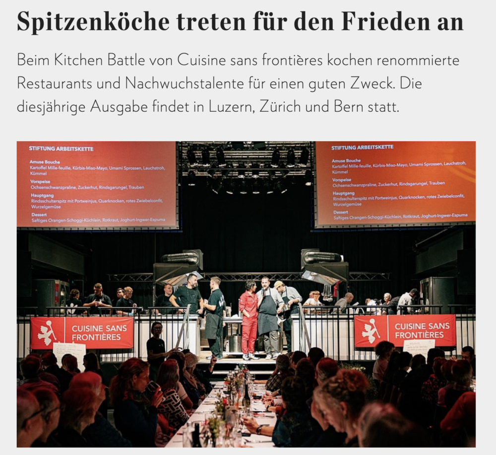 Spitzenköch:innen treten für den Frieden an