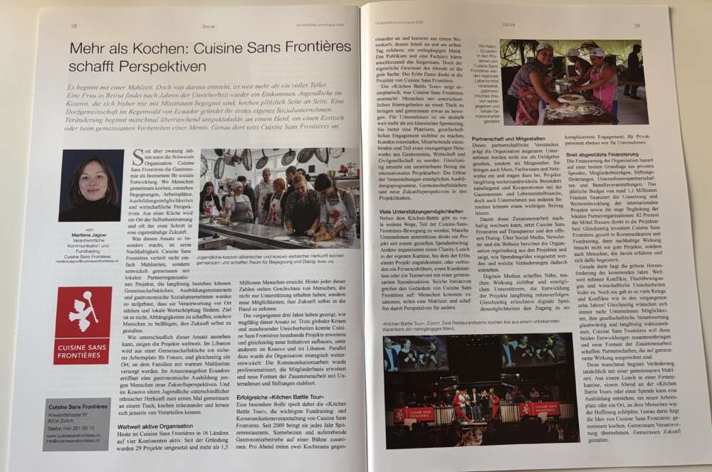 Cuisine sans frontières im Sponsoring extra