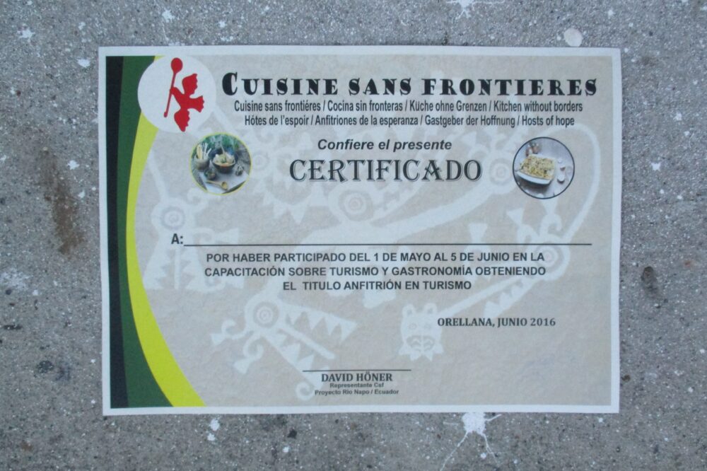 Rio Napo Zertifikat