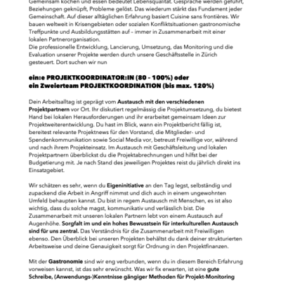Projektkoordinator:in gesucht!